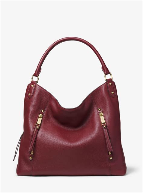 michael kors evie large pebbled leather shoulder bag|michael kors eliza tote.